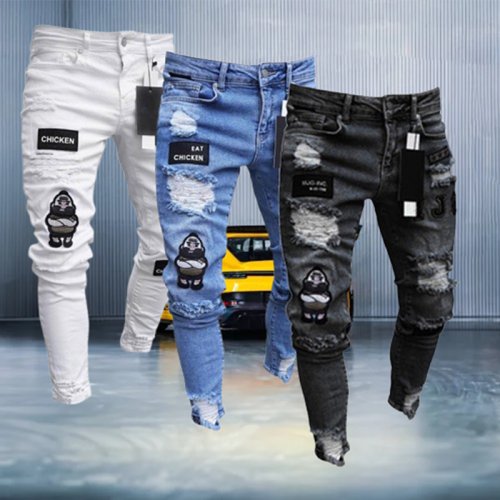 Imagen de Jeans Rasgados con Bordado para Hombre