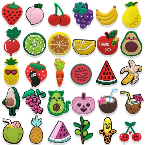 Zdjęcie Kolorowe owocowe zawieszki do butów dla dziewcząt