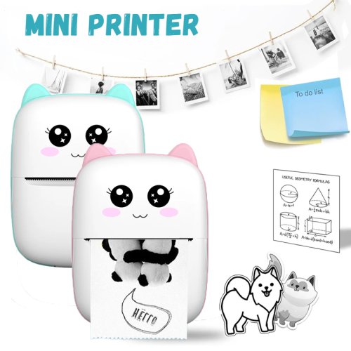 Image of Compact Wireless Thermal Printer for Mobile Label and Note Printing – 200 DPI Bluetooth Pocket Printer with Inkless Technology