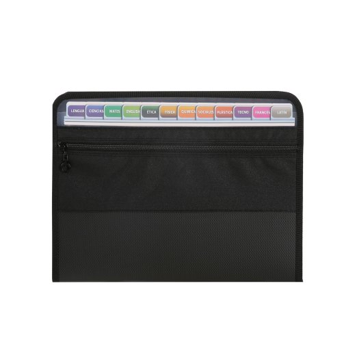 Immagine di Organizzatore di file per fisarmonica con cerniera sicura, cartella di file espandibile a 13 tasche ...