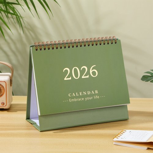 Image of 2026 Desk Calendar with Daily Notepad – Compact Desktop Planner for Home and Office Use, Decorative Monthly Organizer with Pocket-Sized Design