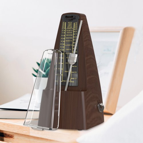 Image of Mechanical Metronomes for Piano Guitar Violin Bass Drum and Other Musical Instruments, Loud Sound, High Precision(Wood Grain)