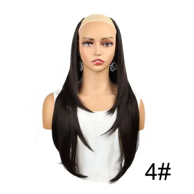 Image de Perruque Synthétique Longue 22 Pouces - Extensions de Cheveux Raides avec Clips