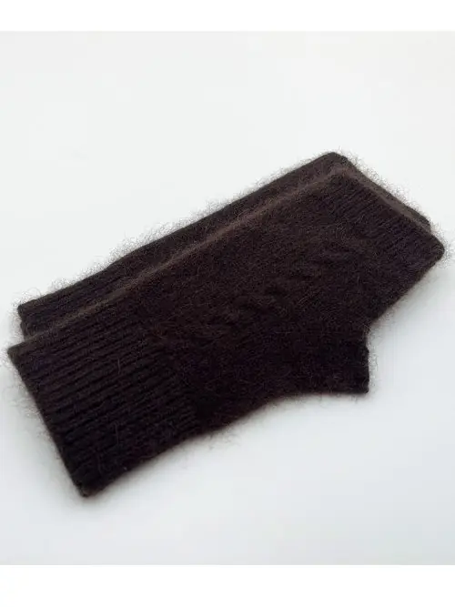 Image de Mitaines Femme Hiver Chaudes en Laine Cachemire - Sans Doigts avec Trou de Pouce