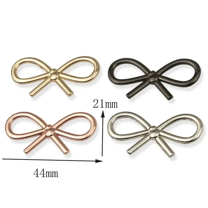 Image de Boucles à Nœud Papillon en Métal - 10 Pièces