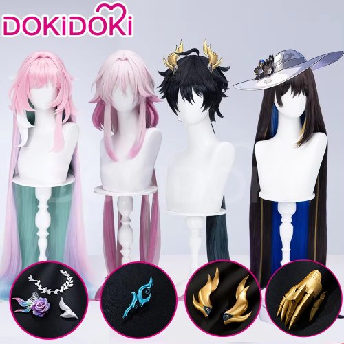 Immagine di IN MAGAZZINO Evernight Cyrene Dan Heng Parrucca Gioco Honkai: Star Rail DokiDoki Dan Heng Permansor Terrae Corna Cyrene 120 cm Parrucca