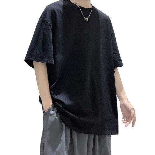 Maglietta Uomo Oversize Estiva Manica Corta in Cotone - T-Shirt Allentata con Collo a O, Stile Hip Hop Streetwear, Taglia 5XL