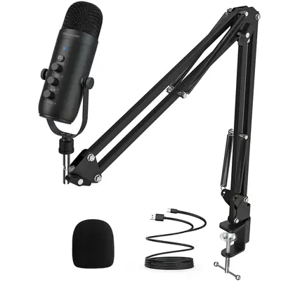 Image de Microphone Pro USB Cardioïde - Kit Studio Podcast