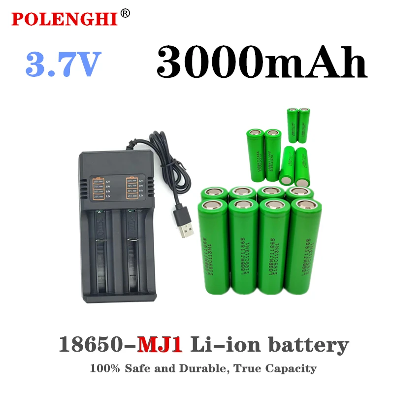 Immagine di Batteria 18650 ad Alta Capacità 3000mAh 3.7V - Ricaricabile al Litio con Polo Piatto per Dispositivi Elettronici