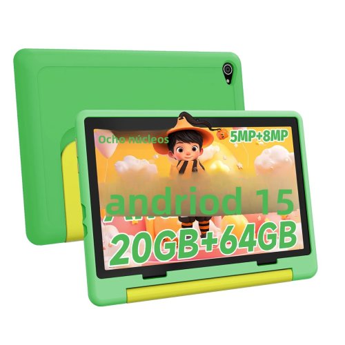 Kinder-Tablet 10 Zoll Android15 20 GB RAM 64 GB ROM 128 GB erweiterbar 5000 mAh 8-Core WiFi Bluetooth Kindergeschenk KIDOZ Kindersoftware
