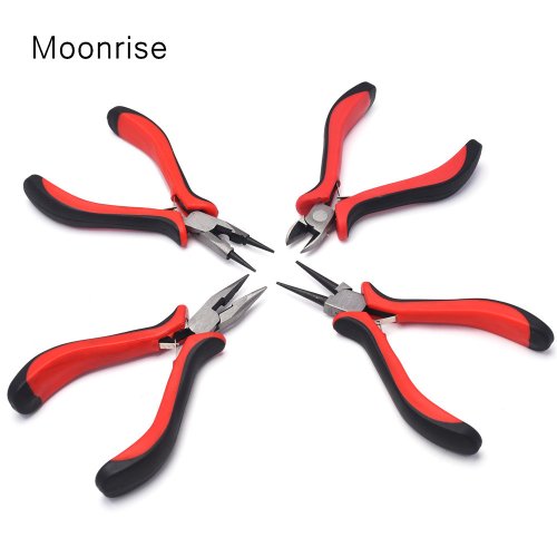Image of Professional Jewelry Making Pliers Set with Round Nose, Needle Nose, and Wire Cutter Tools for Beadwork and Handcrafted Jewelry Projects
