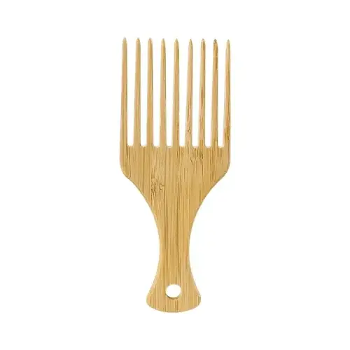 Image de Peigne en Bambou Antistatique pour Cheveux Afro