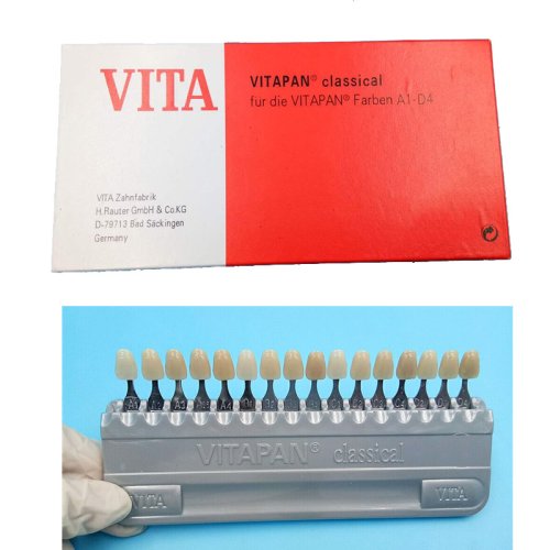 VITA 16-Farben-Zahnschirmführung – Klassische Zahnmedizinische Ausrüstung für Präzise Zahnaufhellung und Porzellan-Abstimmung mit Vitapan Zahnmodell und Kolorimetrischer Platte