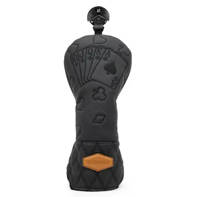Image de Couvre-club de Golf Noir - Design Lucky Poker