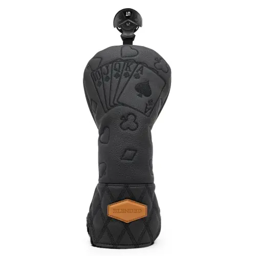 Image de Couvre-club de Golf Noir - Design Lucky Poker