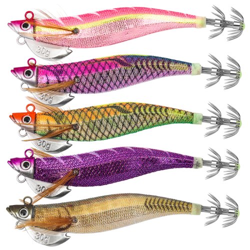 Image of Premium Japanese Squid Jig Head Fishing Lure with 30g and 25g Options – High-Performance Octopus & Squid Game Fishing Hook for Sea Angling