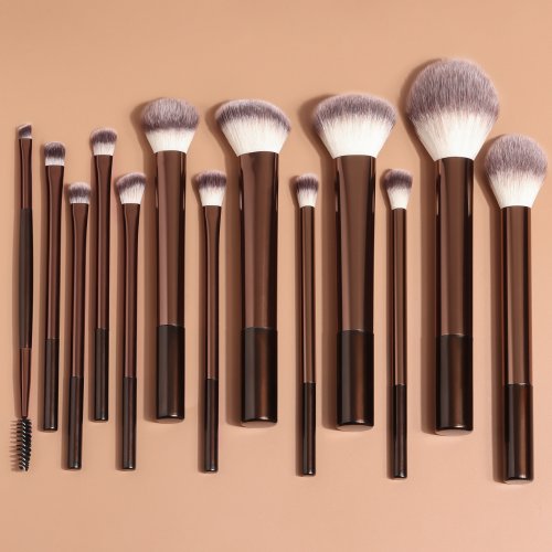 Bild von Natürliches 13-teiliges Make-up-Pinsel-Set aus Bambus und Bio-Borsten – Ideal für Foundation, Concealer, Puder, Lidschatten, Rouge und Blending – Premium Kosmetikwerkzeug für ein perfektes Gesichts-Make-up