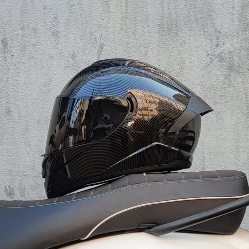 Image of Premium Full Face Motorcycle Helmet with Double Visor, Winter Warm Liner, and Anti-Fog Protection for Riders