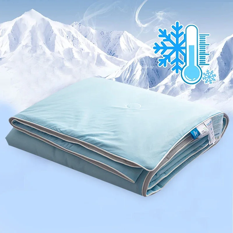 Afbeelding van Natuurlijke Zomerkoeldeken van Pure Ice Silk – Lichtgewicht, Soepel en Ademend voor Twin tot King Size Bedden