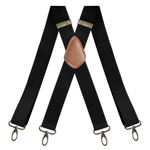 Zdjęcie Szelki Vintage dla Mężczyzn Heavy Duty Big Tall – 3,5 cm, X-Shape, 4 Karabińczyki, Regulowane i Elastyczne Szelki do Spodni na Wesele