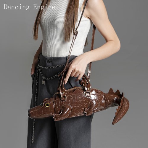 Image of Elegant Luxury Designer Women's Handbag in PU Leather – High-Quality Handcrafted Shoulder Bag with Unique Funny Shape for Fashion-Forward Style