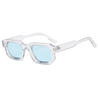 Image de Lunettes de Soleil Carrées Bleues - Style Rétro & Luxe