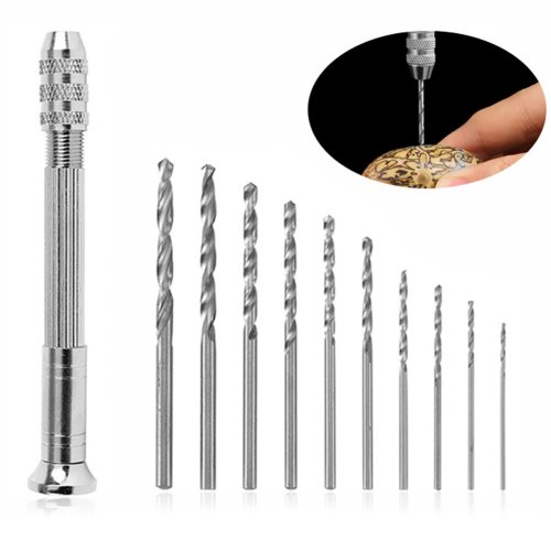 Image de Mini Perceuse À Main - Kit 11 Pièces pour Bricolage et Modélisme