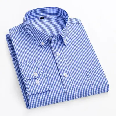 Image de Chemise Homme Coton 100% - Bleu Vert Carreaux