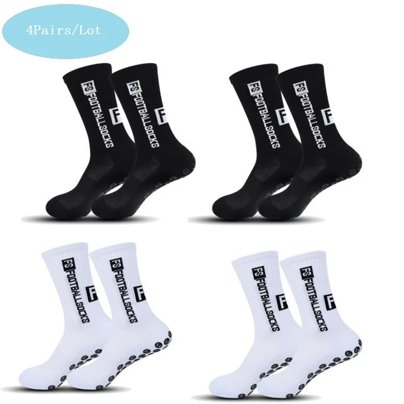 Bild von 4 Paar Herren-Fußballsocken mit Anti-Rutsch-Griff und Polsterung – Hochwertige Sportsocken für Fußball, Basketball und Hockey