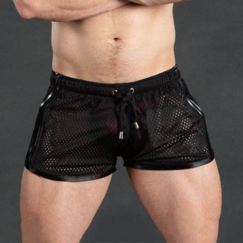 Imagen de Pantalones Cortos Deportivos para Hombre de Verano con Malla Transpirable, Cintura Elástica con Cordón, Secado Rápido para Correr, Gimnasio, Playa y Vacaciones