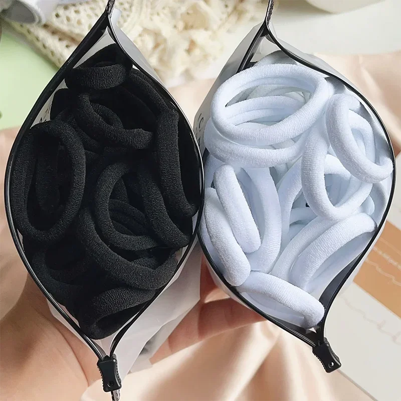 Immagine di Fasce per Capelli Elastiche in Cotone Naturale - Confezione da 30, 50 o 100 Pezzi in Colori Misti per Donne e Ragazze