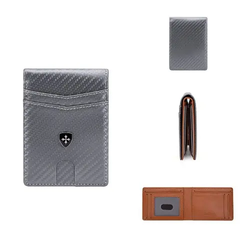 Image de Portefeuille Homme Mince RFID - Cuir & Pince à Billets