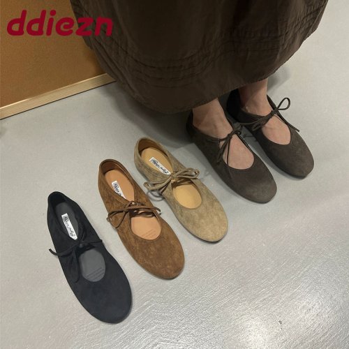 Imagen de Zapatos Planos con Nudo de Mariposa para Mujer, Calzado Informal Suave con Punta Redonda y Sin Cordones