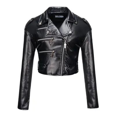 Image de Veste Courte en Faux Cuir pour Femme - Style Moto & Élégant
