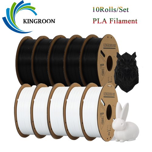 Immagine di Filamento PLA 1,75 mm per Stampante 3D - Confezione da 5 o 10 Rotoli, Materiale Plastico di Alta Qualità Senza Bolle, Compatibile con Stampanti FDM