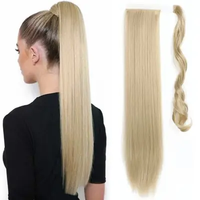 Image de Extensions de Cheveux Synthétiques Longs - Clip-In Facile à Poser