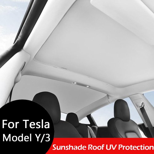 Imagen de Parasol Protector para Techo Solar Tesla Model Y y Model 3 Highland 2020-2025 - Protección UV y Térmica de Alta Calidad para Interior del Vehículo