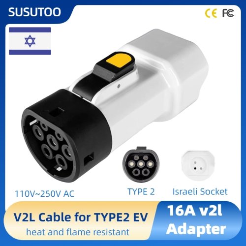 Imagen de Adaptador V2L Tipo 2 de 16A para Cargar y Descargar Energía desde Vehículos Eléctricos – Compatible con MG, BYD, KIA, NAMI y Otros EVs