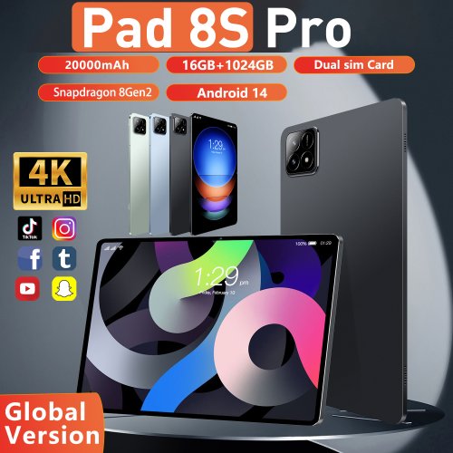 Image of NEW Original MI Pad 8S Pro Tablet 11inch Snapdrago 8gen2 HD 4K Android 14 16GB+1T 20000mAh 5G Dual SIM WiFi GPS Tablet PC