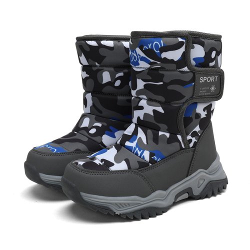 Afbeelding van Winter kinderschoenen pluche waterdichte stof antislip jongensschoenen snowboots mode warme buitenlaarzen
