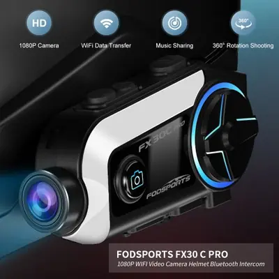 Image de Oreillette Bluetooth Moto FX30C Pro avec Caméra 1080p