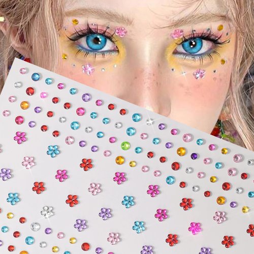 Zdjęcie Holograficzna Naklejka 3D – Diamentowa Łza na Twarz i Włosy