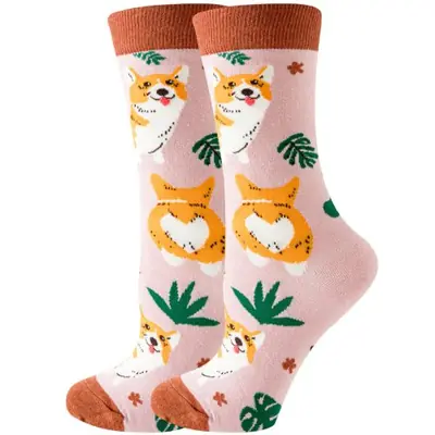 Image de Chaussettes Femmes Colorées & Mignonnes - Motifs Animaux & Plantes