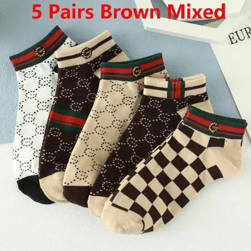 5Pairs-bruin gemengd
