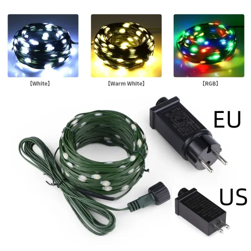 Zdjęcie Girlanda LED Dekoracyjna z 8 Trybami Oświetlenia – Idealna do Świąt, wesela, Imprez i Oświetlenia Pokoju z Zasilaczem