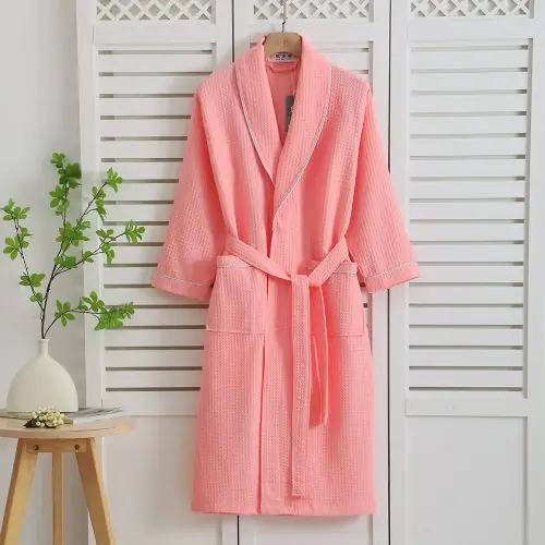 Image de Peignoir Kimono Gaufré - Confort Élégant pour la Maison