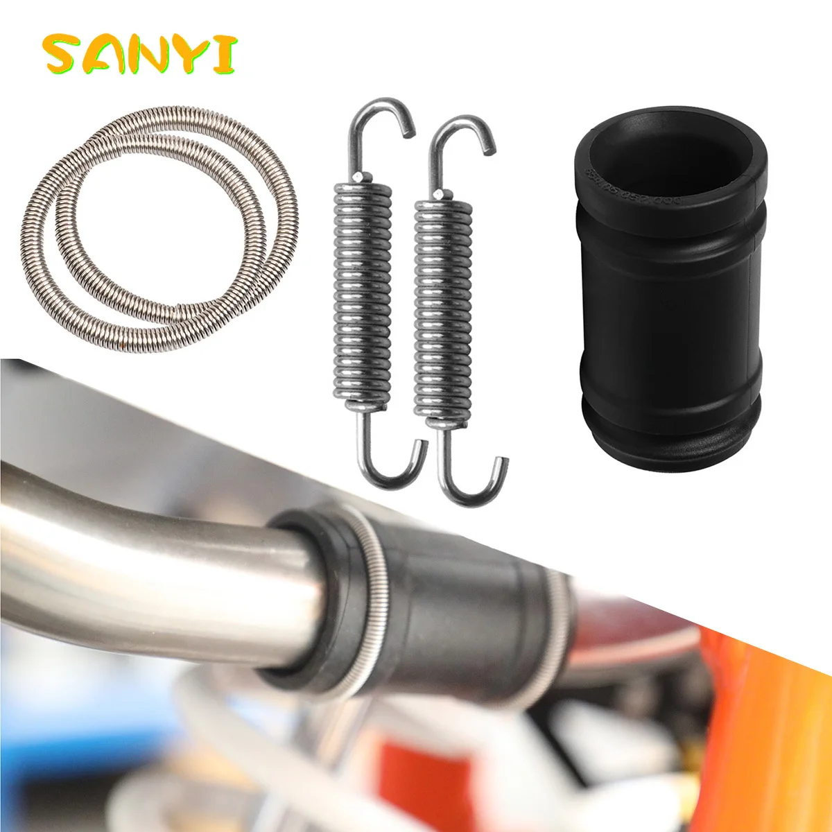 Immagine di 2024 2 Tempi Moto Silenziatore Di Scarico Tubo di Scarico Guarnizione In Gomma Manicotto Tubo Per KTM SX XC XCW EXC HUSQVARNA TE TC GASGAS