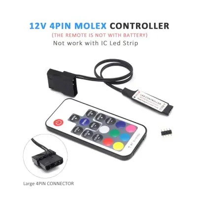 Image de Contrôleur RGB SATA Molex 5V/12V - Éclairage LED pour PC