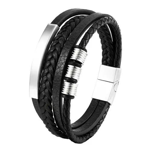 Image de Bracelet Tressé avec Breloques - Style Masculin & Féminin