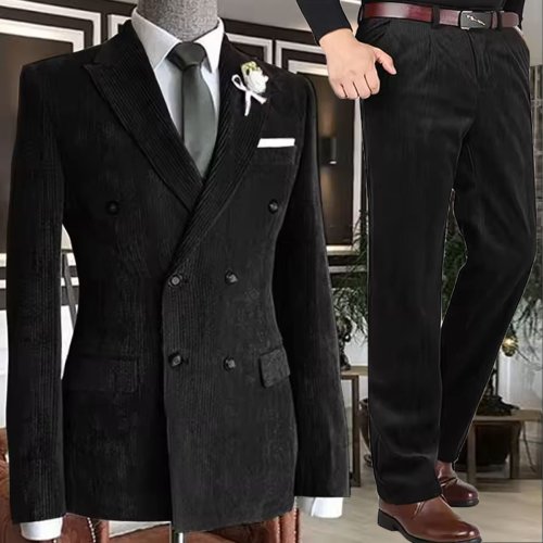 Zdjęcie Elegancki Męski Garnitur Sztruksowy – Idealny na Biuro i Wydarzenia